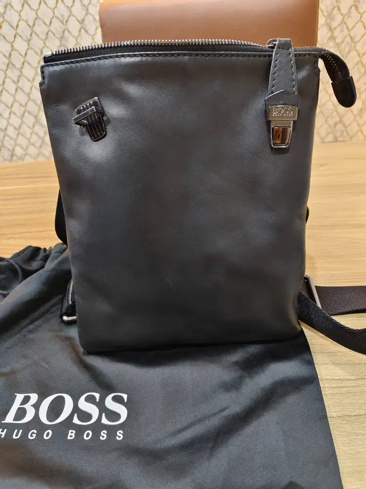 HUGO BOSS Men Sling Bag Genuine Leather