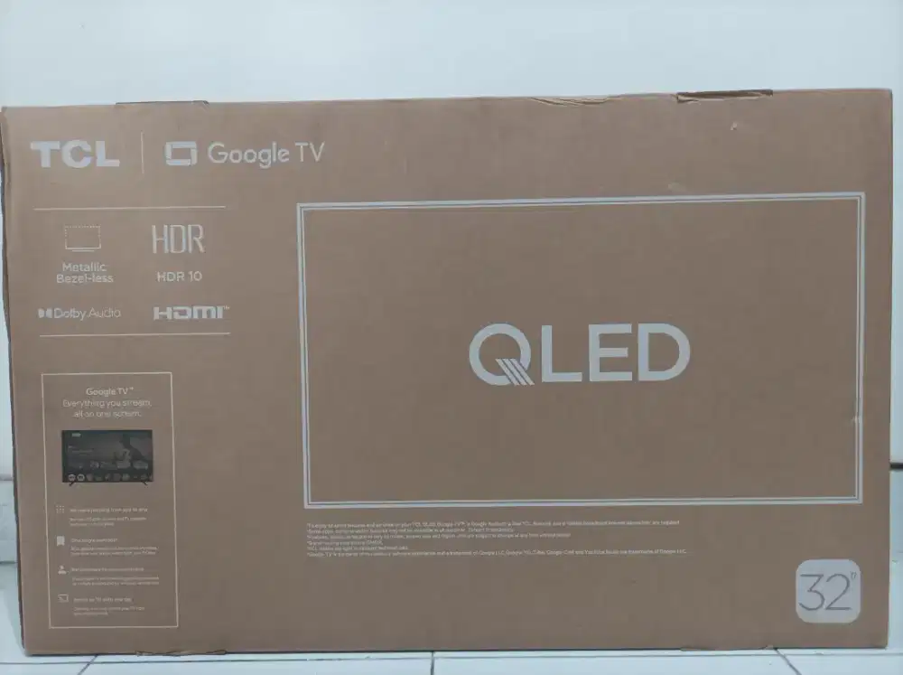 QLED TCL 32 inchi Smart GoogleTV Digital Netflix YouTube Baru Garansi