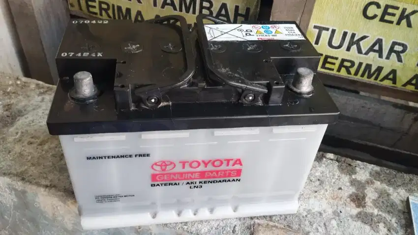 Accu aki bekas LN3 65ah apik merk toyota innova reborn fortuner