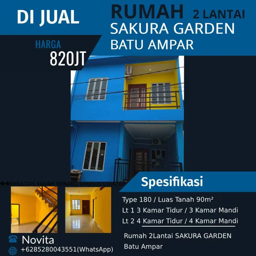 Rumah 2Lantai SAKURA GARDEN Batu Ampar