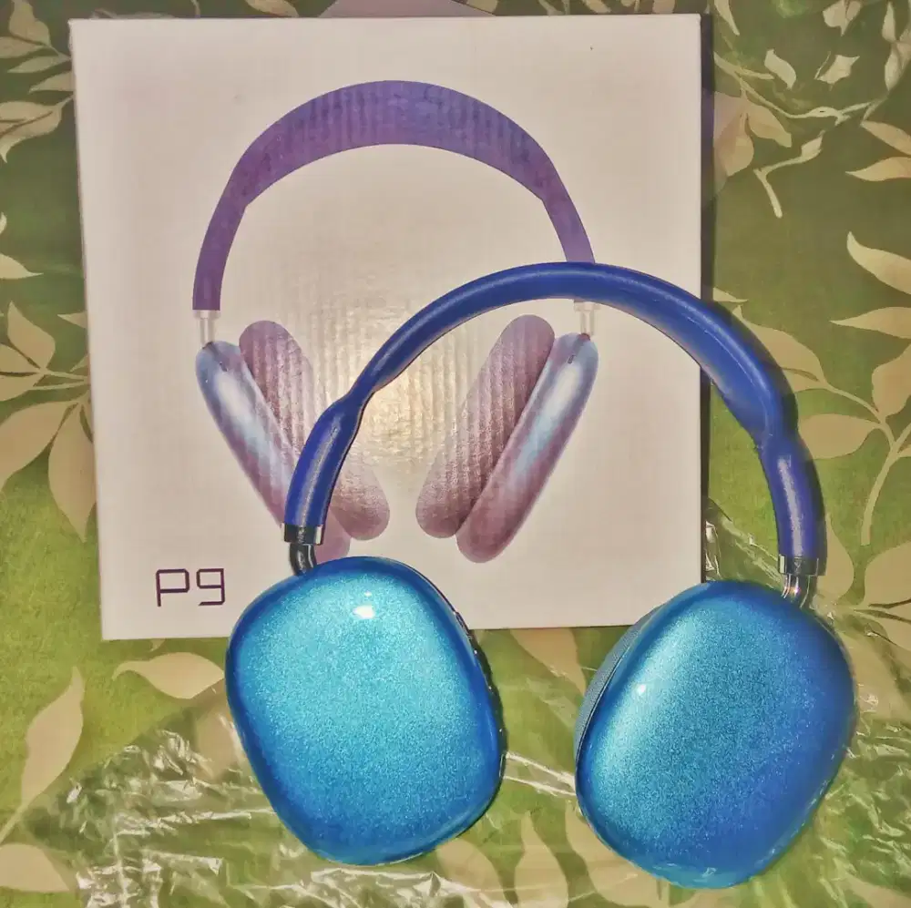 HEADPHONES BLUETOOTH P9 (WARNA BIRU)