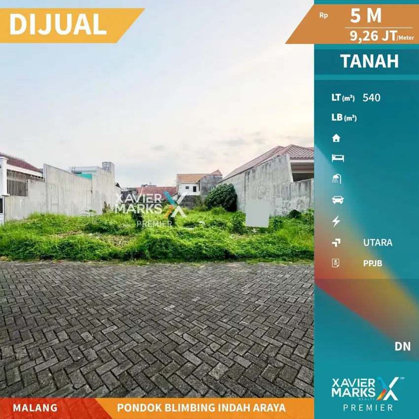 Tanah Kavling Siap Bangun Di Pondok Blimbing Indah Araya Malang(OLX591