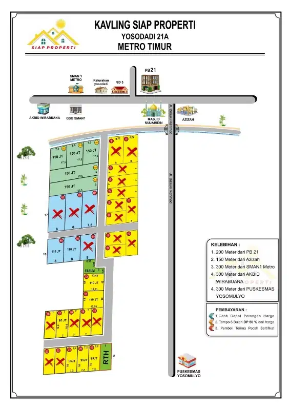 Tanah kavling dekat PB SWALAYAN 21 Metro Timur