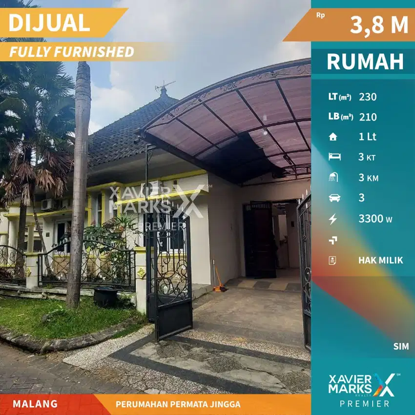 Dijual  Rumah Furnish Siap Huni di Permata jingga Malang