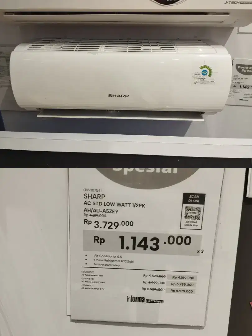 SHARP AC STD LOW WATT ½PK