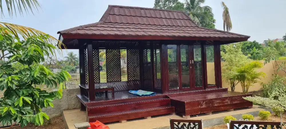 Saung gazebo villa kayu pondok cottage gubuk