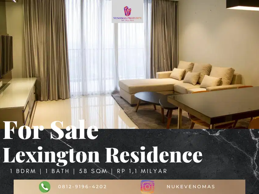 Dijual Apartement Lexington Residences 1 BR Furnished Baru