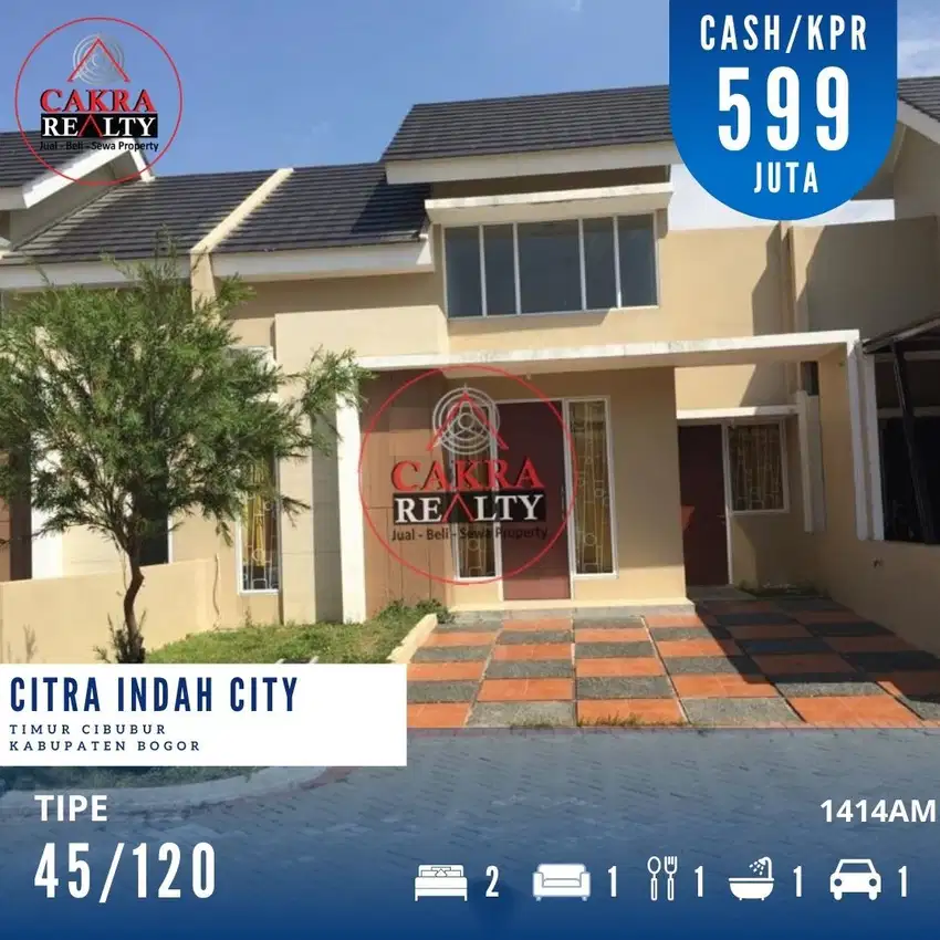 Real Estate Murah 45/120 Citra Indah City Timur Cibubur