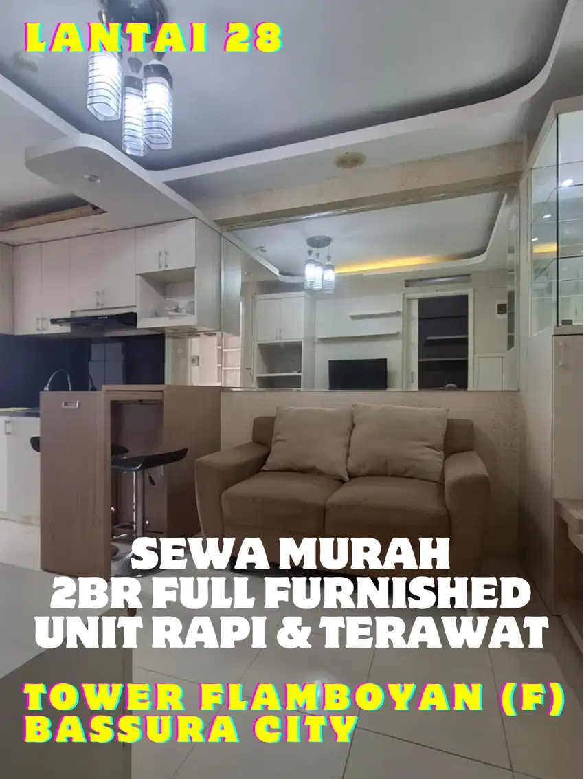 SEWA MURAH PER 6 BULAN 2BR FURNISHED TOWER F APARTEMEN BASSURA CITY