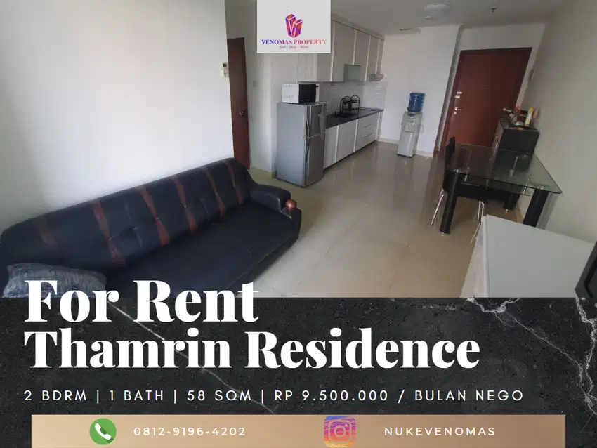 Disewakan Apartement Thamrin Residence 2BR Full Furnished View Timur