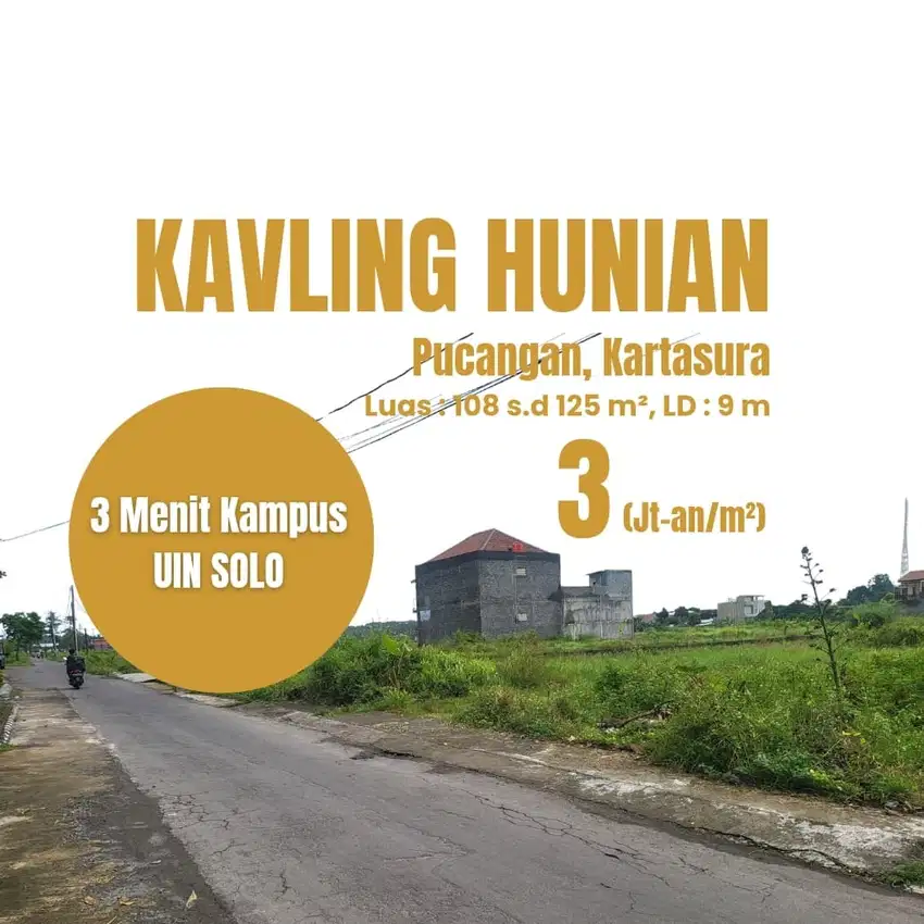 Tanah Solo barat Area Kampus Cocok Untuk Kost