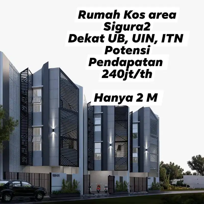 Rumah Kos Bangunan Baru Sigura Gura Malang Kota