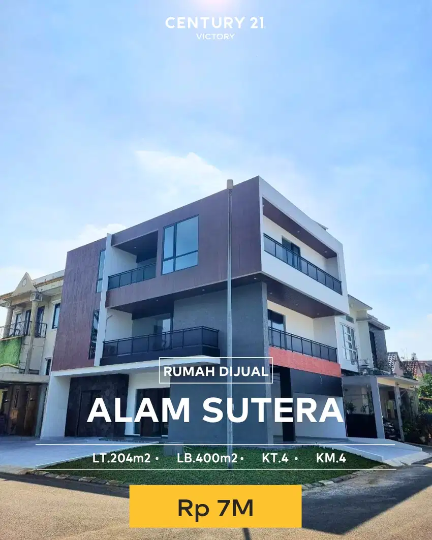 Dijual Rumah Mewah 3 Lantai Di Alam Sutera