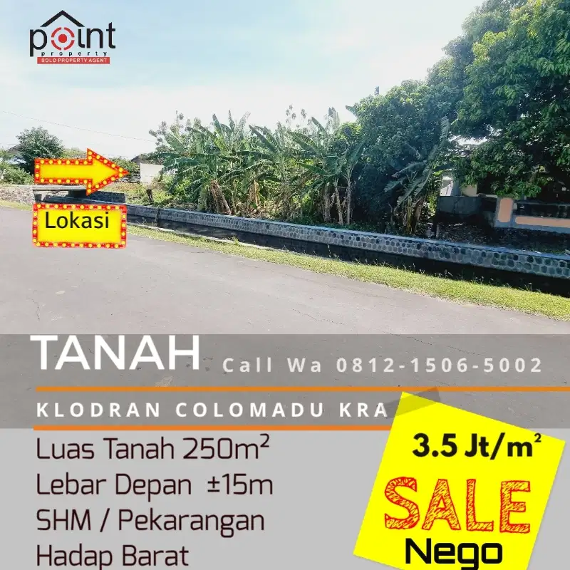 Tanah Strategis 250m² Klodran Colomadu KRA