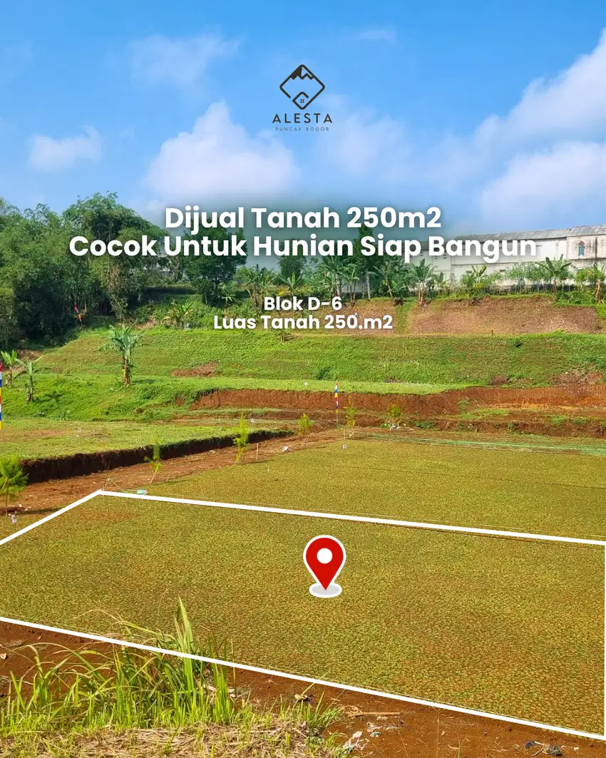Tanah di puncak megamendung luas 250 m²