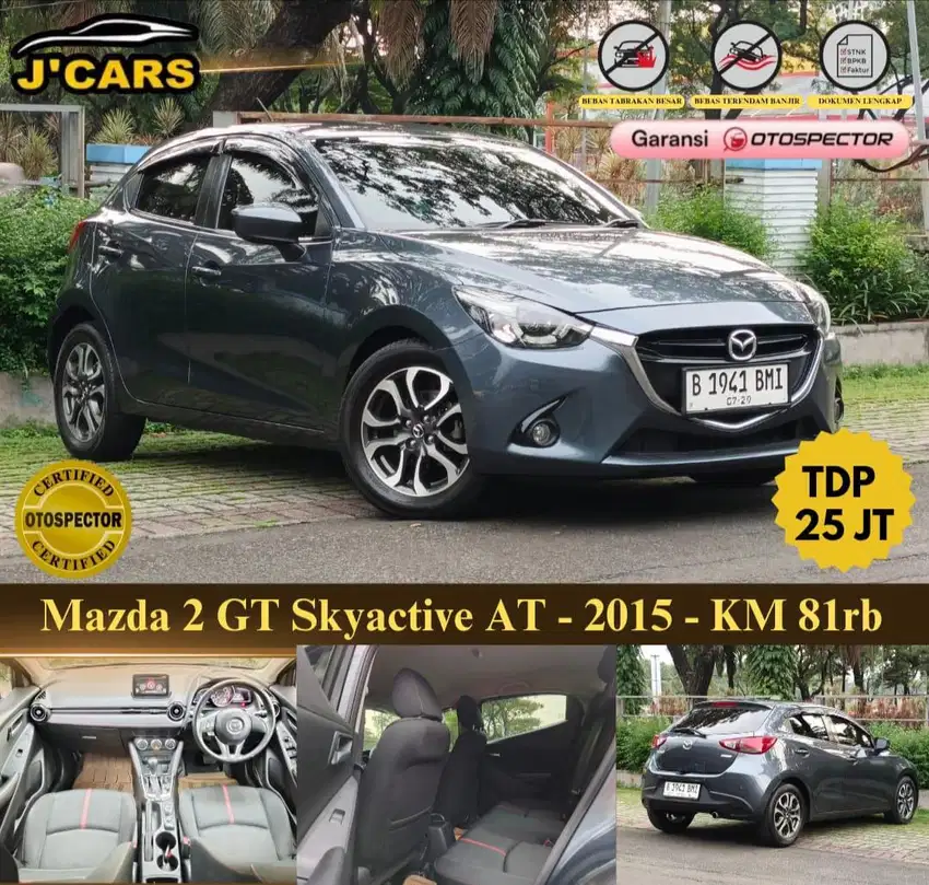 [TDP : 25jt] Mazda 2 GT Skyactive AT 2015 Automatic R Ringan Murah