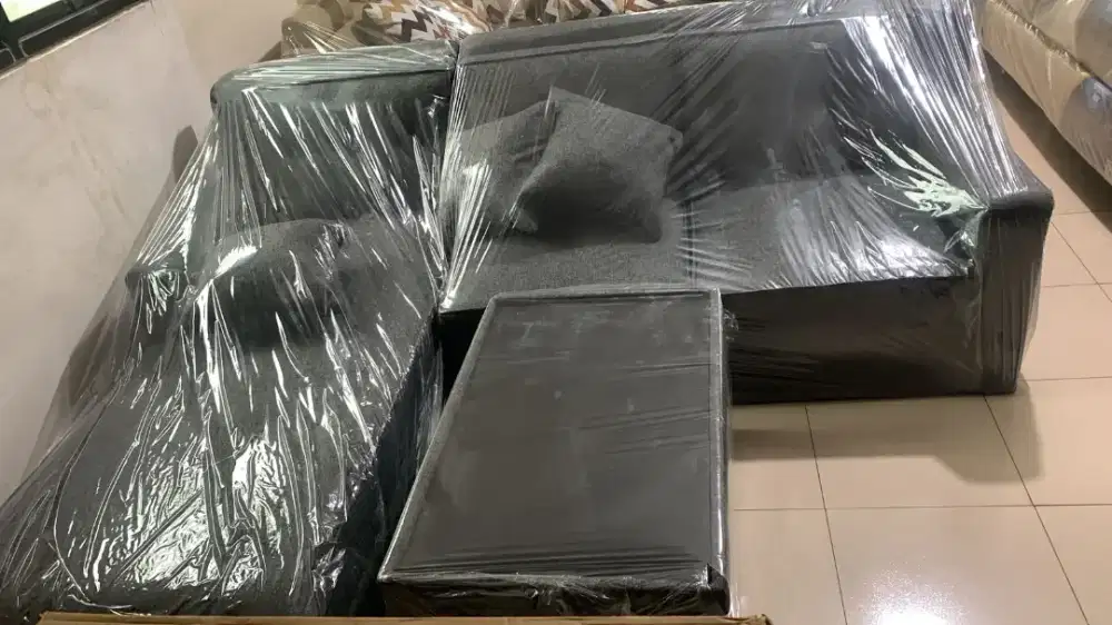 Sofa tipe L slonjoran hitam