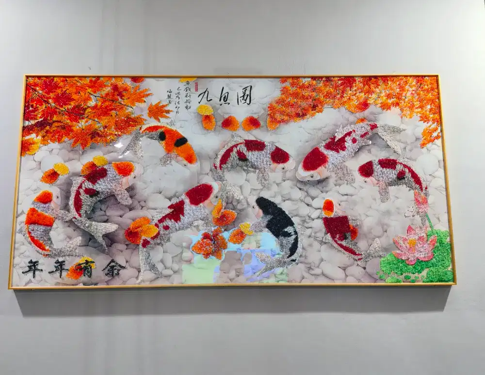 Lukisan 5D Porcelain Ikan Koi
