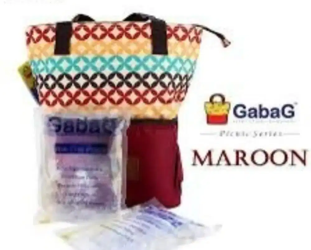 Gabag Cooler Bag Pikku Series Maroon - Tas ASI Bayi Keren&Tahan Dingin