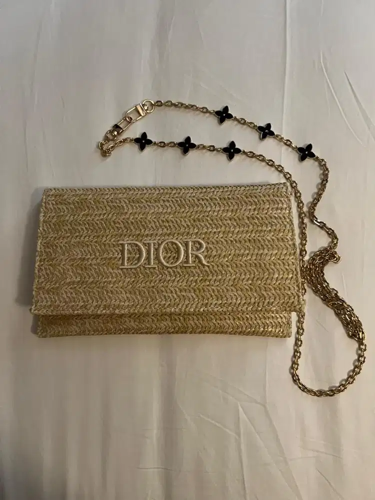 Dior novelty clutch pouch summer rattan