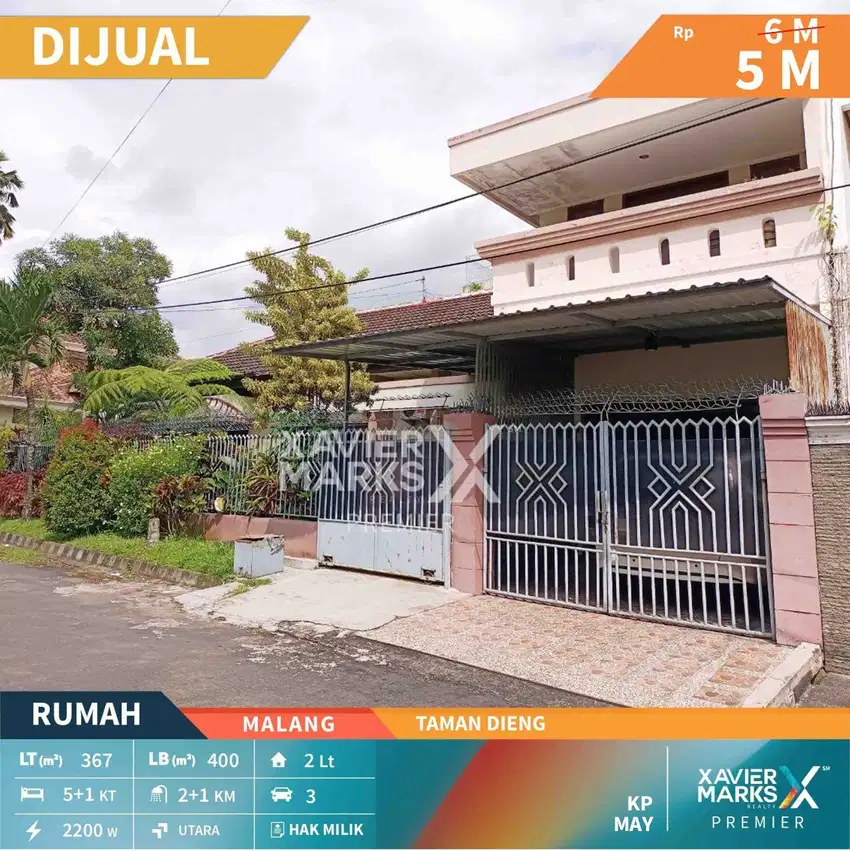Dijual Rumah Hook Super Nyaman Siap Huni di Taman Dieng Malang