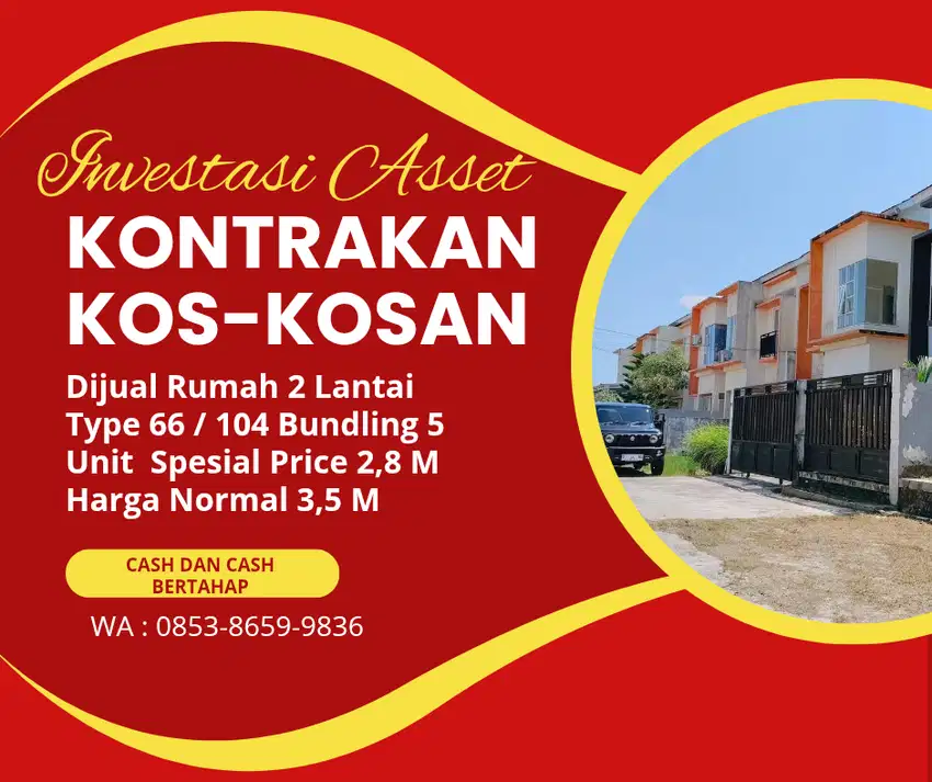 Bundling Rumah type 66/104 untuk kos kosan dan kontran 5 unit
