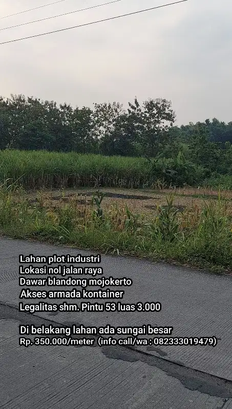 Lahan plot industri dawar blandong mojokerto