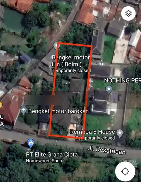 Dijual tanah di Kesatrian Rengas Ciputat Timur Tangerang Selatan.
