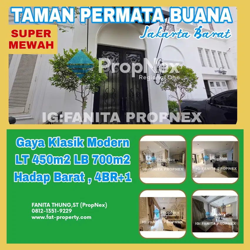 Dijual rumah mewah gaya klasik modern di Tmn Permata Buana,JakBar