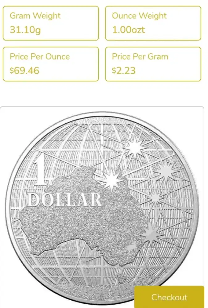 Perak Murni Koin Australia perthmint 1 OZ 31,1gr