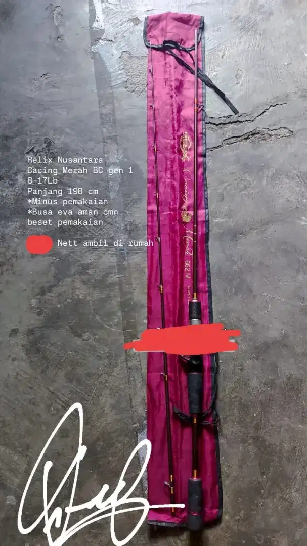 Jual joran pancing relik Nusantara cacing merah bc