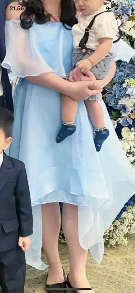 Gaun Pesta Anak Biru Muda | Kostum Princess Frozen | Dress Perempuan