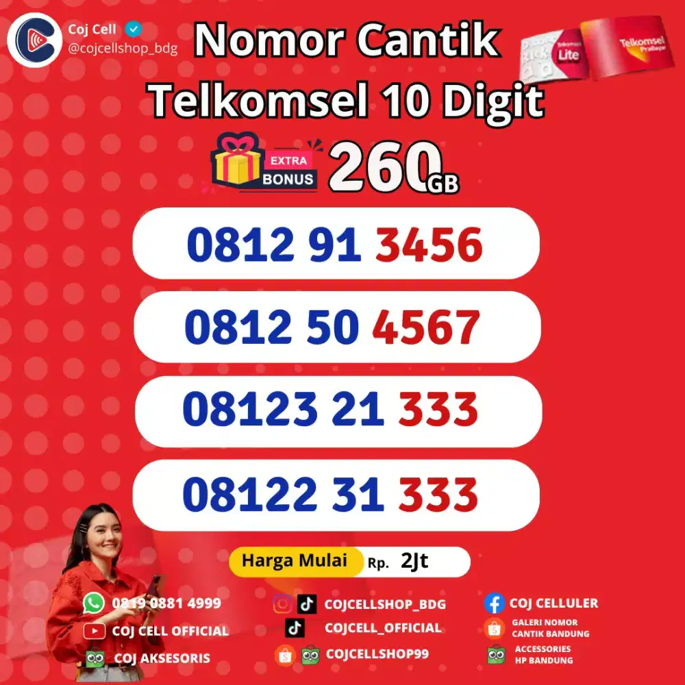 Nomor Cantik Telkomsel 10 digit