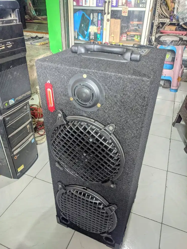 SPEAKER RAKITAN WOOFER 8 INCH DOUBLE BISA BLUETOOTH LINE IN RADIO DLL