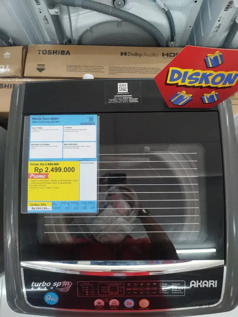 Mesin Cuci Akari 9 KG Bisa Kredit