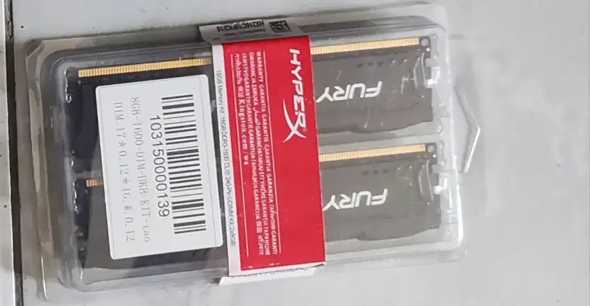 RAM HyperX Fury 16GB Kit (2x8) DDR3 1600 MHz