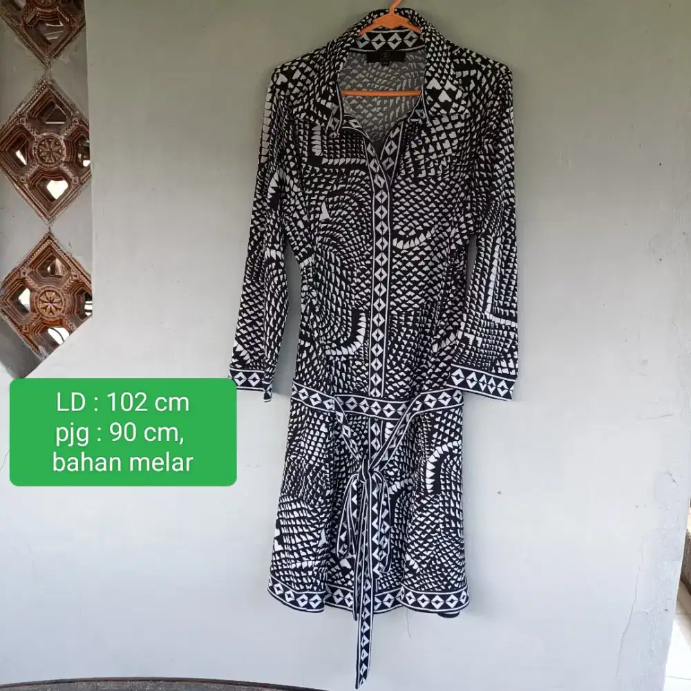Baju wanita gaun dress midi dress