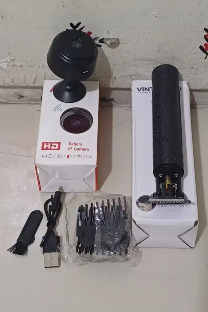 Mini CCTV pengintai dan alat cukur rambut portable