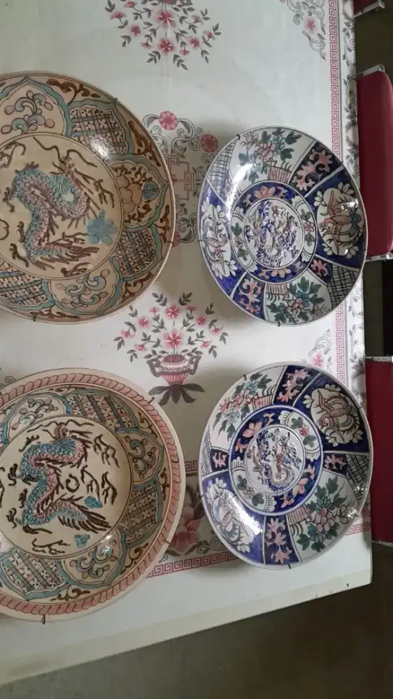 PIRING KERAMIK ANTIK PAJANGAN KUNO DIAMETER 50 CM