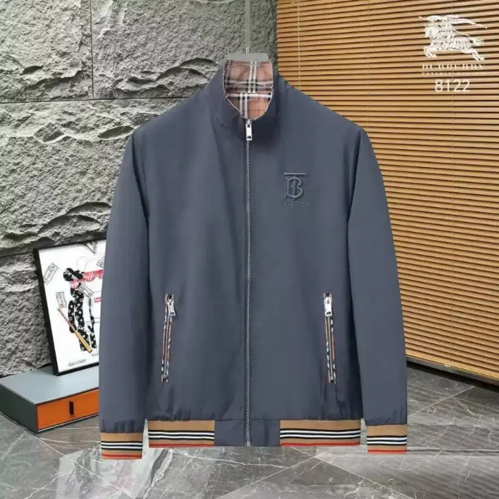 JAKET BURBERRY MEN BOMBER (SLETING ZIPPER) BRANDED IMPORT