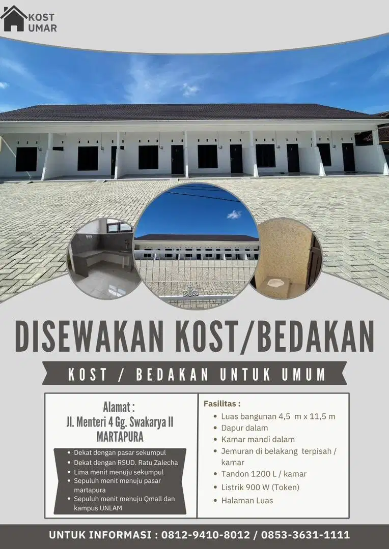 Disewakan kost/kontrakan umar