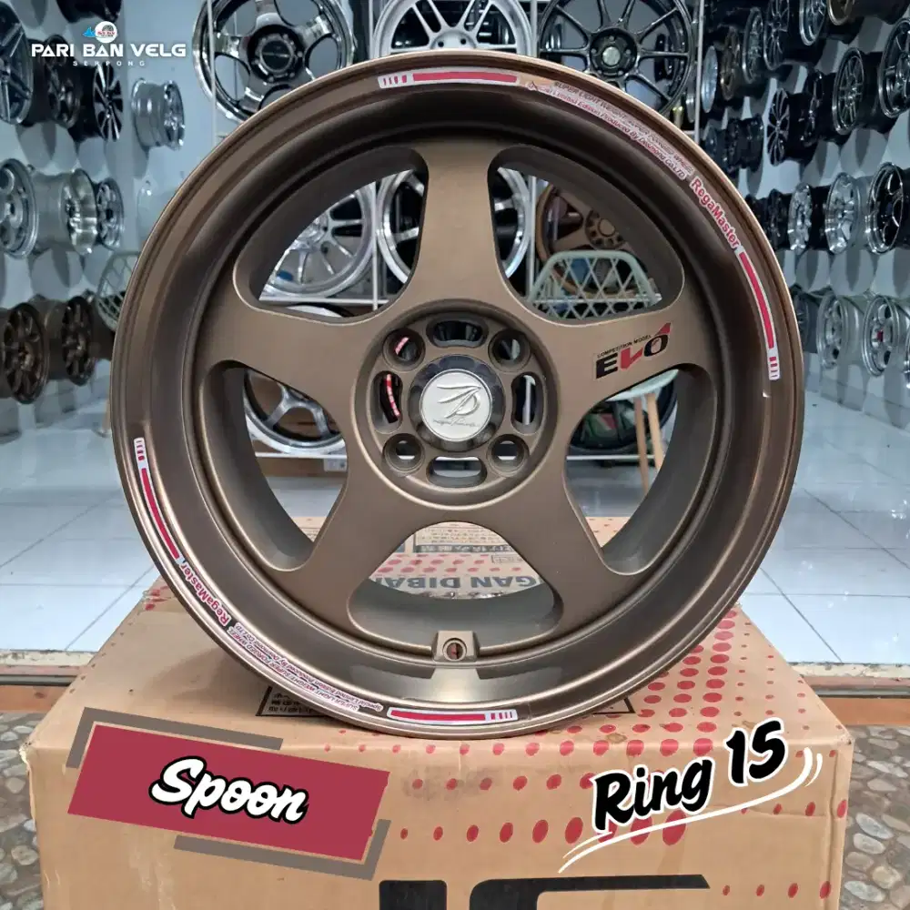 Velg Spoon Evo Regamaster Ring 15 lebar 7-8 
pcd 4x100 ET 40-25