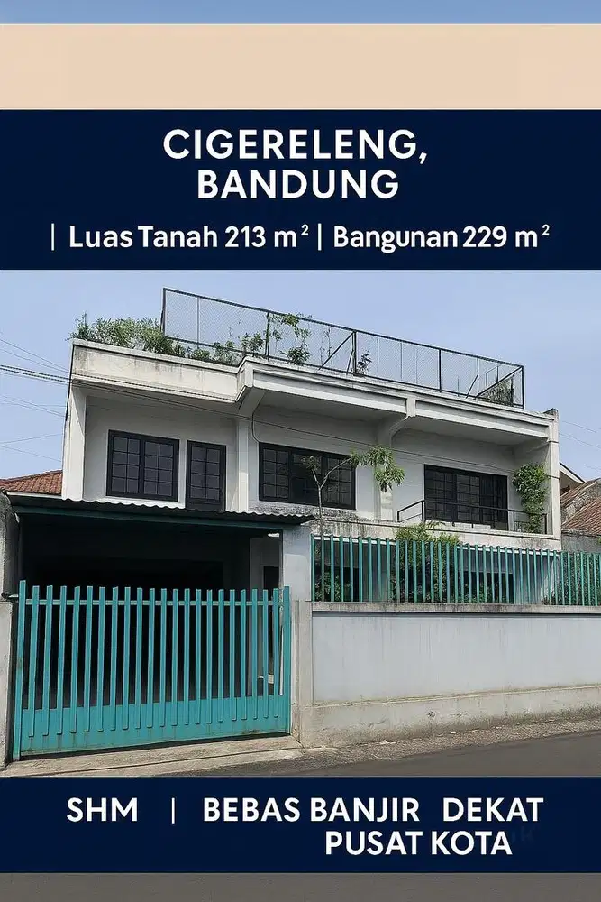 Rumah Warisan 3 lantai SHM-Bebas Banjir dekat Pusat Kota