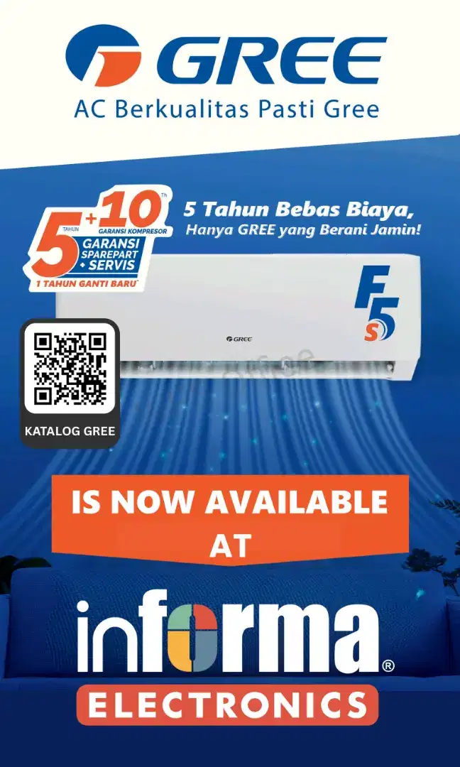 GREE AC 1/2 PK CASH/CICILAN INFORMA ELEKTRONIK PWT