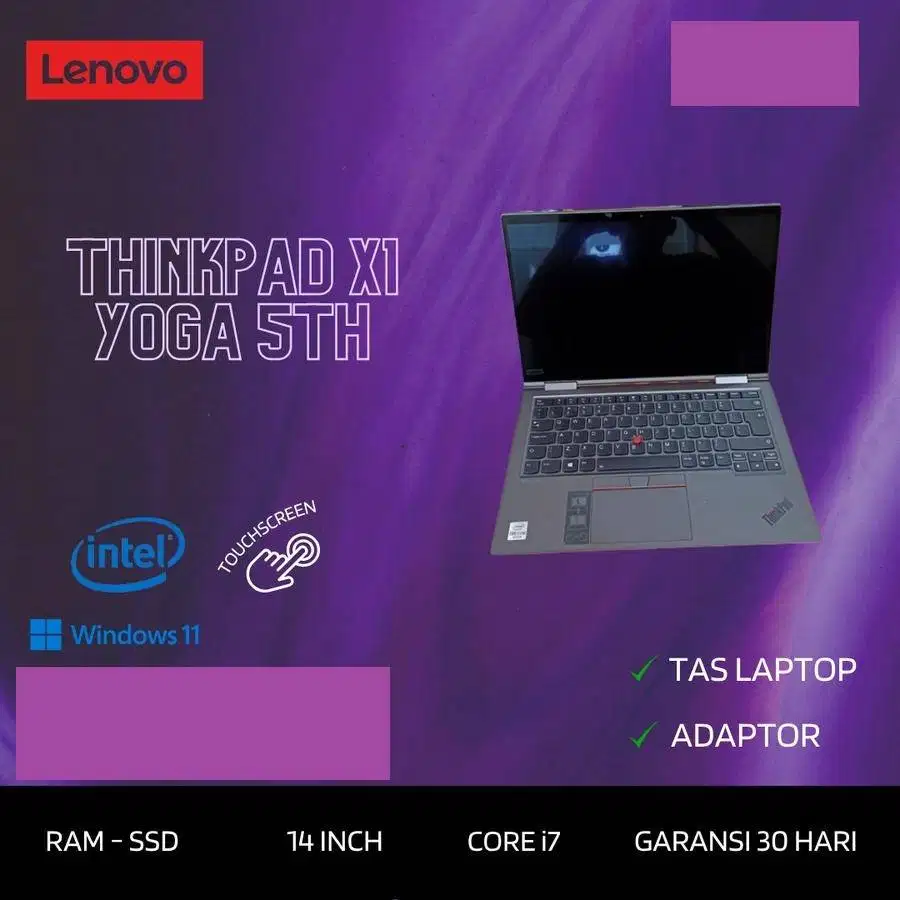 Lenovo Thinkpad X1 Yoga 5th Core i5 Gen 10 Ram 16GB Ssd 256GB D-RC