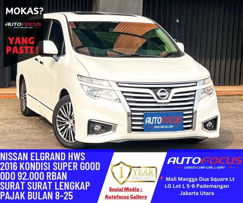 Nissan Elgrand HWS 2.5 AT Putih metalik 2016 Low Km