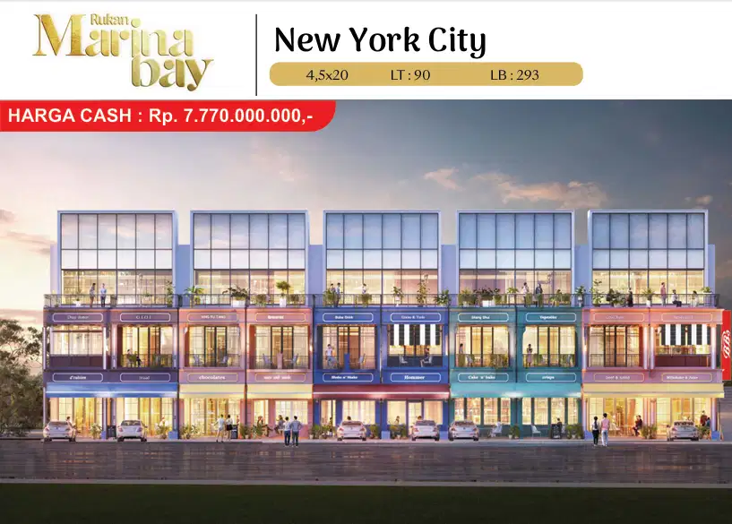 DIJUAL RUKAN MARINA BAY NEW YORK CITY VIEW UK 4.5X20 3LT BEST SELLING