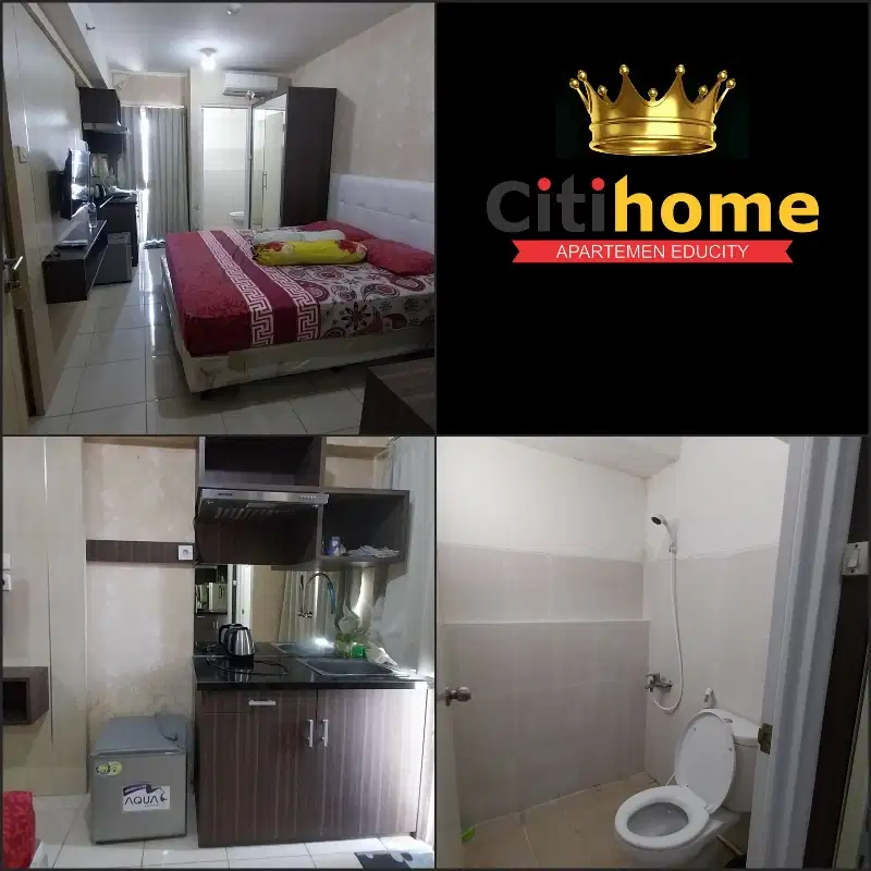 menyewakan apartemen educity 1br bulanan bycitihome