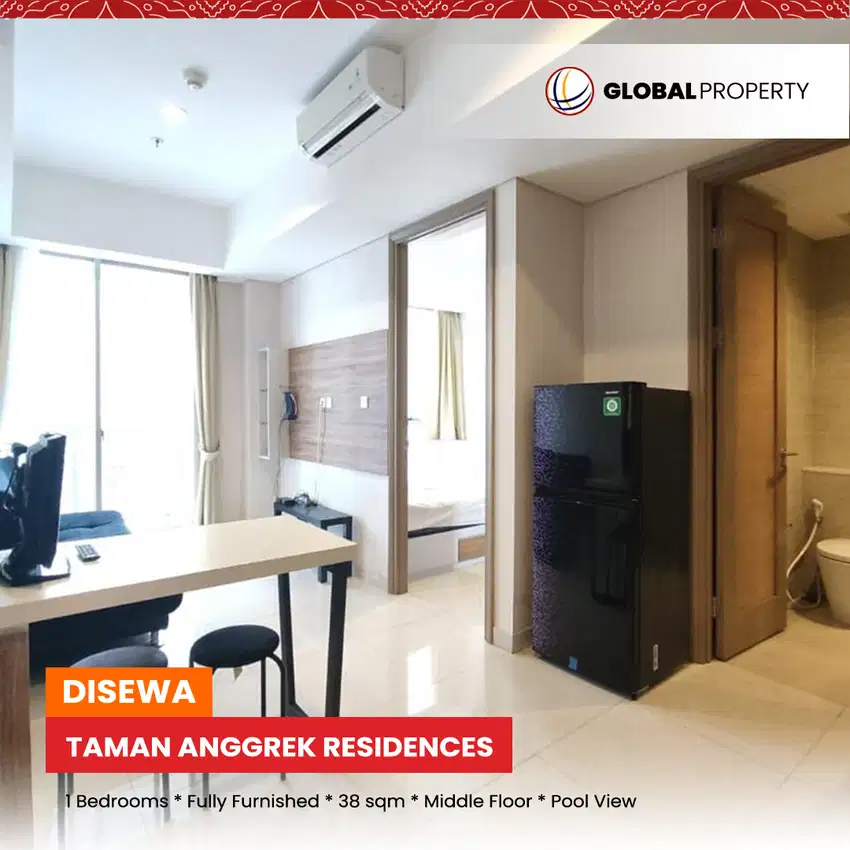 Taman Anggrek Residences 1 Bedroom 38sqm, Middle Floor, Pool View