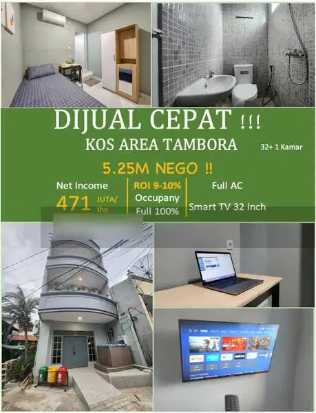 Kost Exclusive 32 Kamar Full Penghuni Gedong Panjang roi tinggi